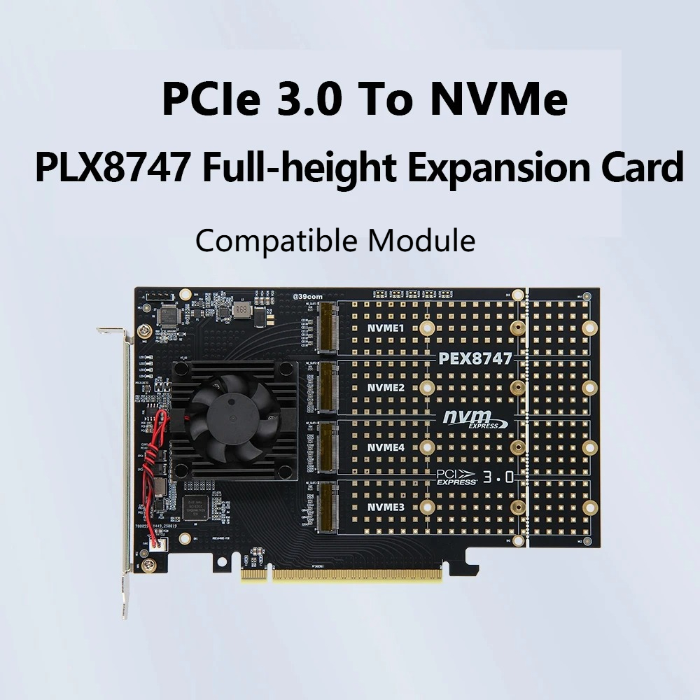 PCIe 3.0 X8 4-bay M.2 NVMe uit - Quad M.2 Nvme Pcie Bifurcation Card recensie en prijs
